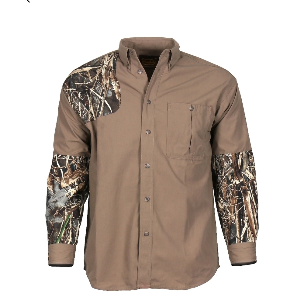 Men's Brown Shirt with Camouflage Accents